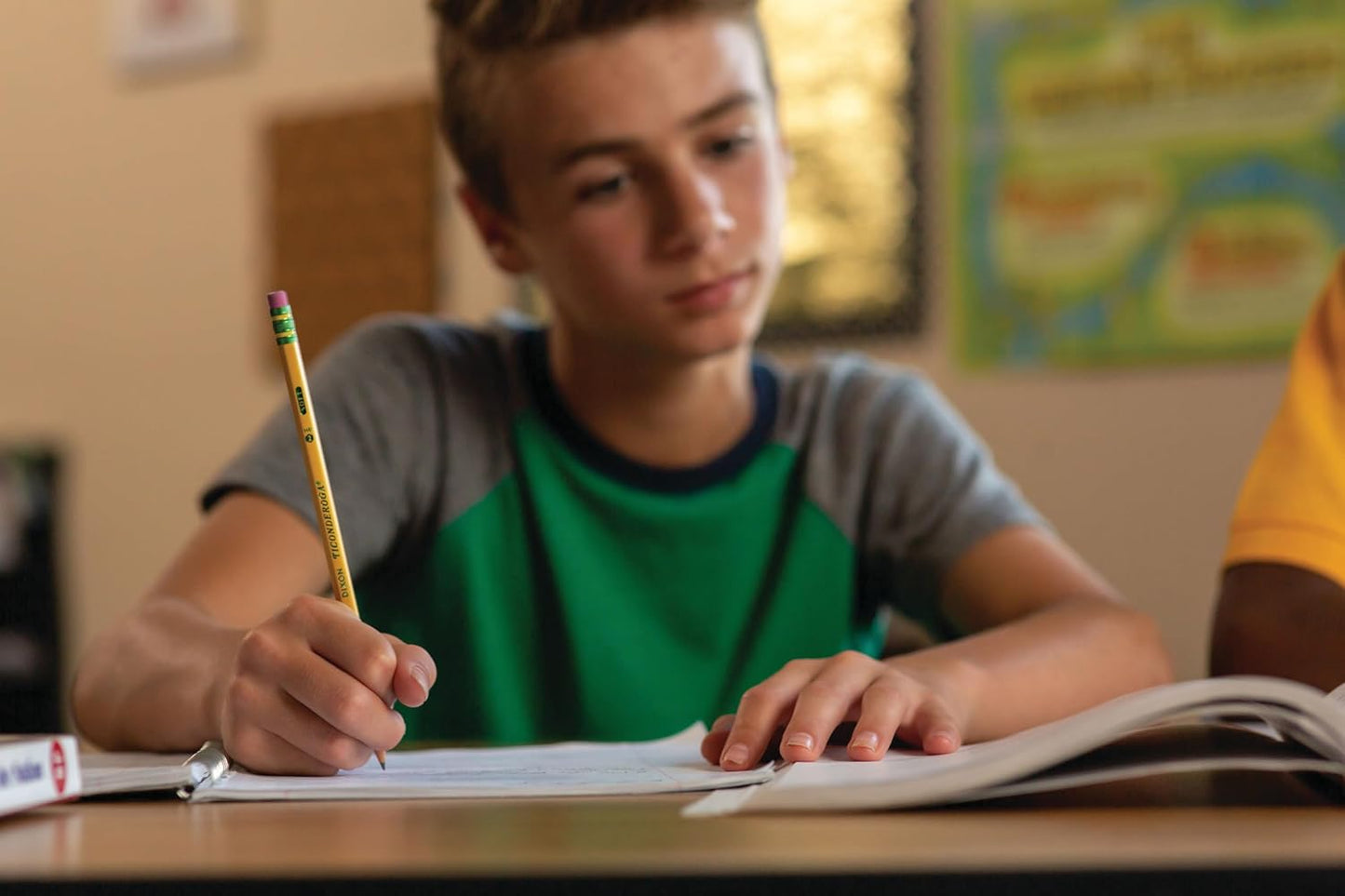 Ticonderoga Laddie Tri-Write Pencils. Wood-Cased #2 HB Soft. Intermediate Size Triangular without Eraser. Yellow. 36-Pack (13044)