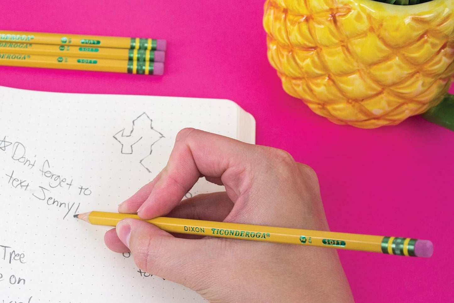 Ticonderoga Wood-Cased Pencils. Pre-Sharpened. 2 HB Soft. Yellow. 12 Count