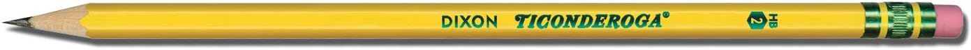 TICONDEROGA Woodcase Pencils with Erasers. 6 Pre-Sharpened Boxes of 12. 72 Pencils Total (13806SP)