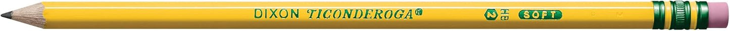 Ticonderoga Wood-Cased Pencils. Pre-Sharpened. #2 HB Soft. Yellow. 18 Count