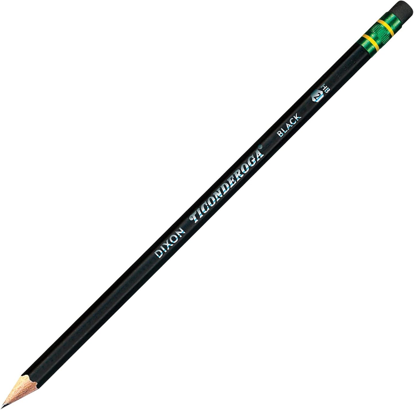 Ticonderoga Wood-Cased Pencils. Unsharpened. #2 HB Soft. Black. 12 Count
