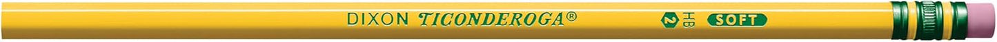 Ticonderoga Wood-Cased Pencils. Unsharpened. #2 HB Soft. Yellow. 96 Count