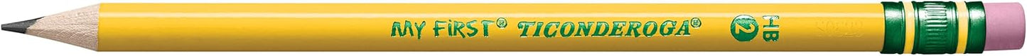Ticonderoga My First Wood-Cased Pencils. 2 HB Soft. Pre-Sharpened. Yellow. 2 Count