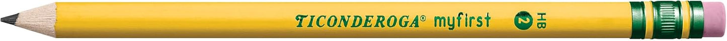 Ticonderoga My First Wood-Cased Pencils. Pre-Sharpened. 2 HB. Yellow. 12 Count