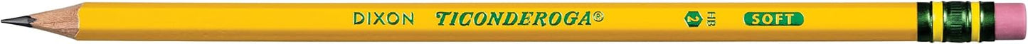 Ticonderoga Wood-Cased Pencils. Pre-Sharpened. 2 HB Soft. Yellow. 240 Count
