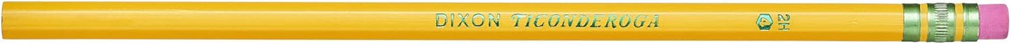 Ticonderoga Wood-Cased Pencils. Unsharpened. #4 2H Extra Hard. Yellow. 12 Count