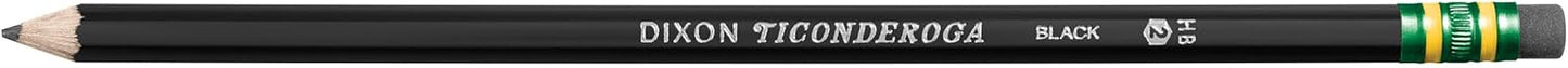 Ticonderoga Wood-Cased Pencils. Pre-Sharpened. 2 HB Soft. Black. 10 Count