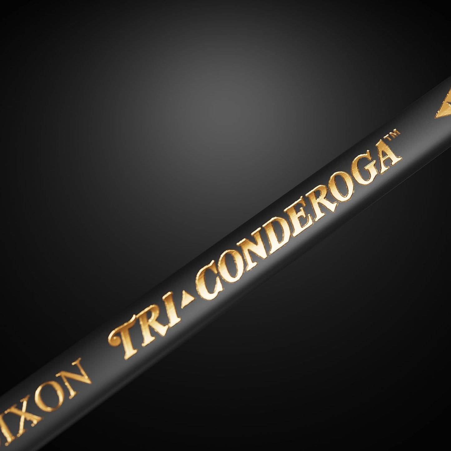 Ticonderoga Tri-Conderoga Triangular Pencils. Wood-Cased #2. Sharpener. Soft Touch Comfort Barrel. Black. 12-Pack (22500)