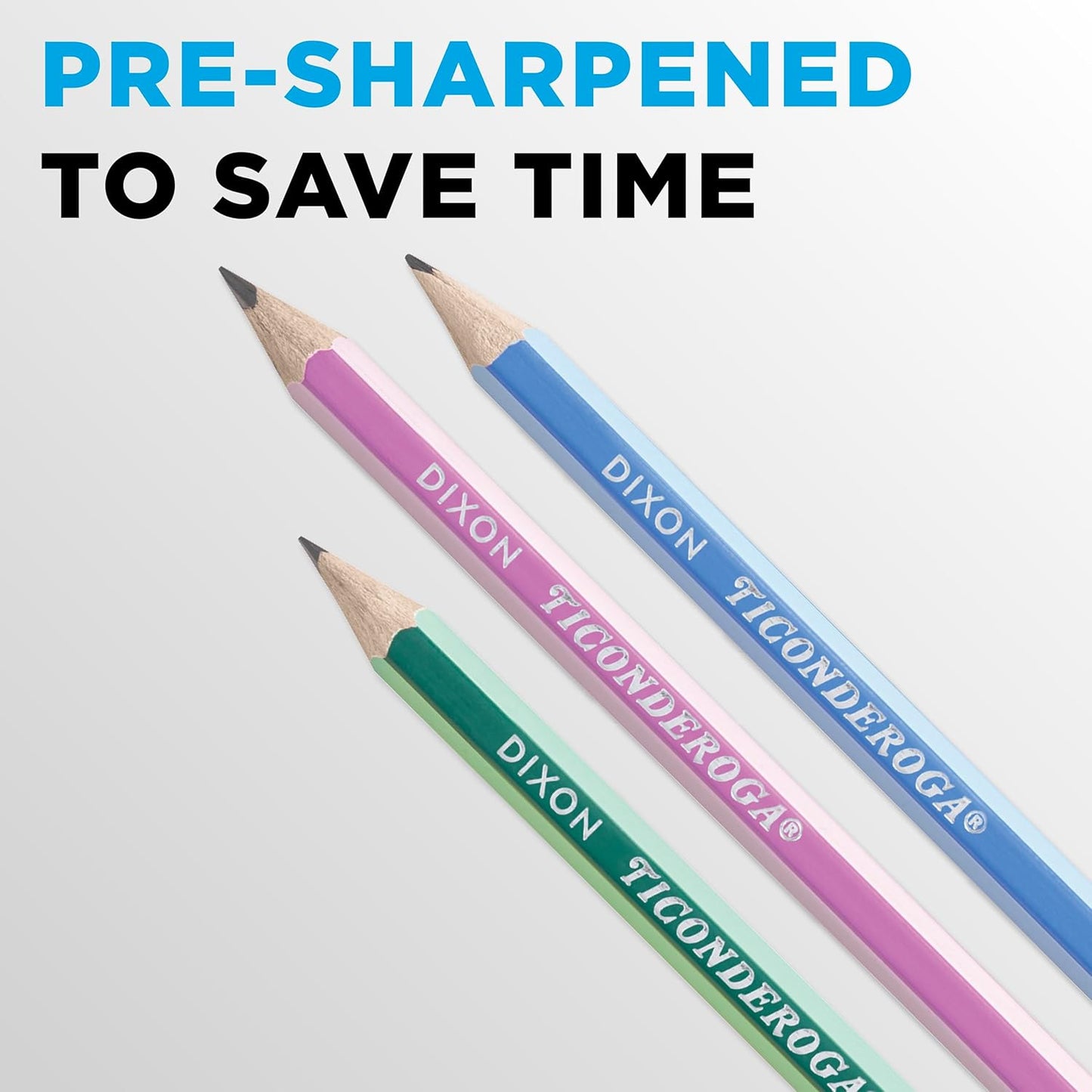 Ticonderoga X13910 Striped Wood-Cased Pencils. 2 HB Soft. Pre-Sharpened. 10 Count. Assorted Colors