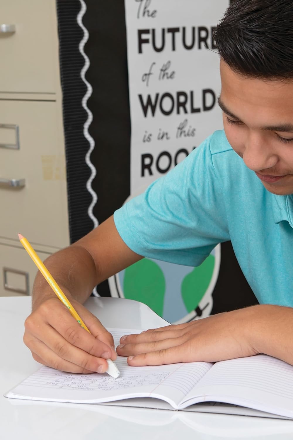 Ticonderoga Pencil Cap Erasers. White. 25 Count. 6 Packs (X38025)