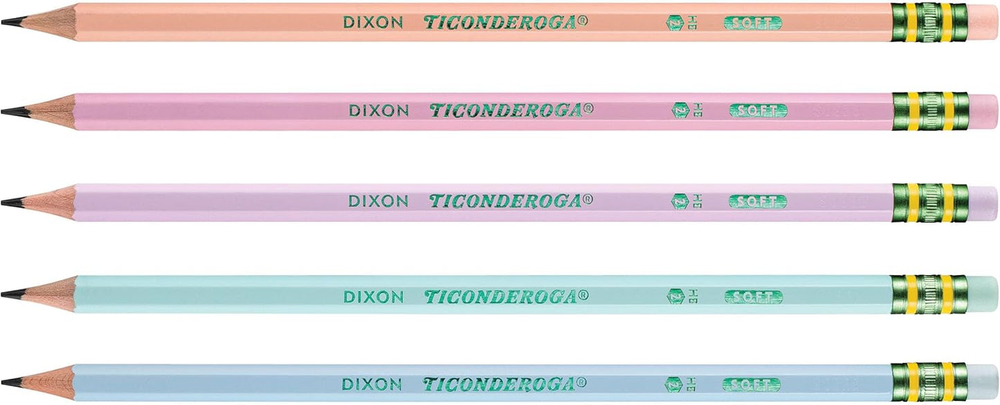 Ticonderoga? Pastel Pencils. #2 Soft. Assorted Colors. Pack of 10 Pencils