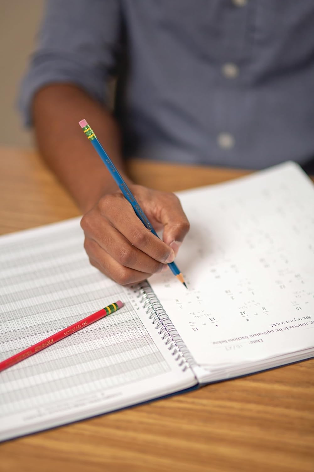 TICONDEROGA Erasable Checking Pencils. Pre-Sharpened with Eraser. Red. Pack of 2 (13901)