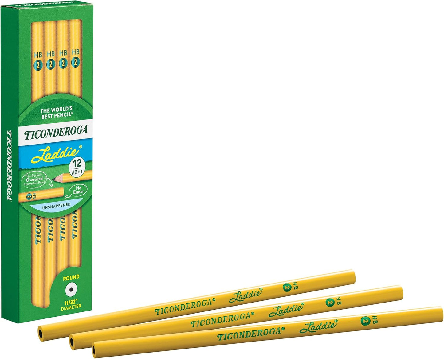 Dixon? Ticonderoga? Laddie Elementary Pencils. Without Eraser. Pack Of 12 Pencils