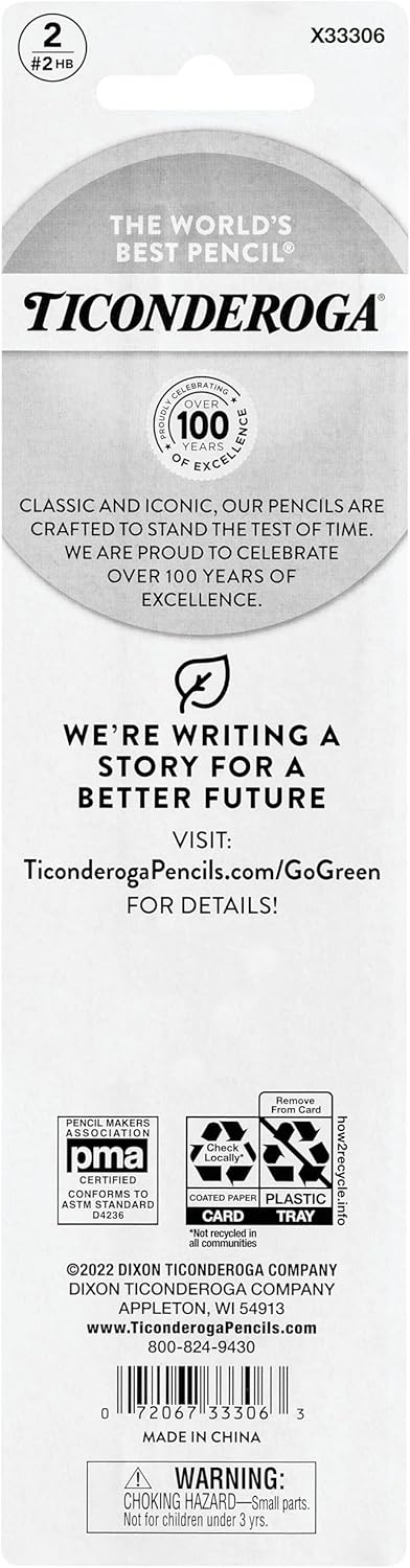 Ticonderoga My First Wood-Cased Pencils. 2 HB Soft. Pre-Sharpened. Yellow. 2 Count