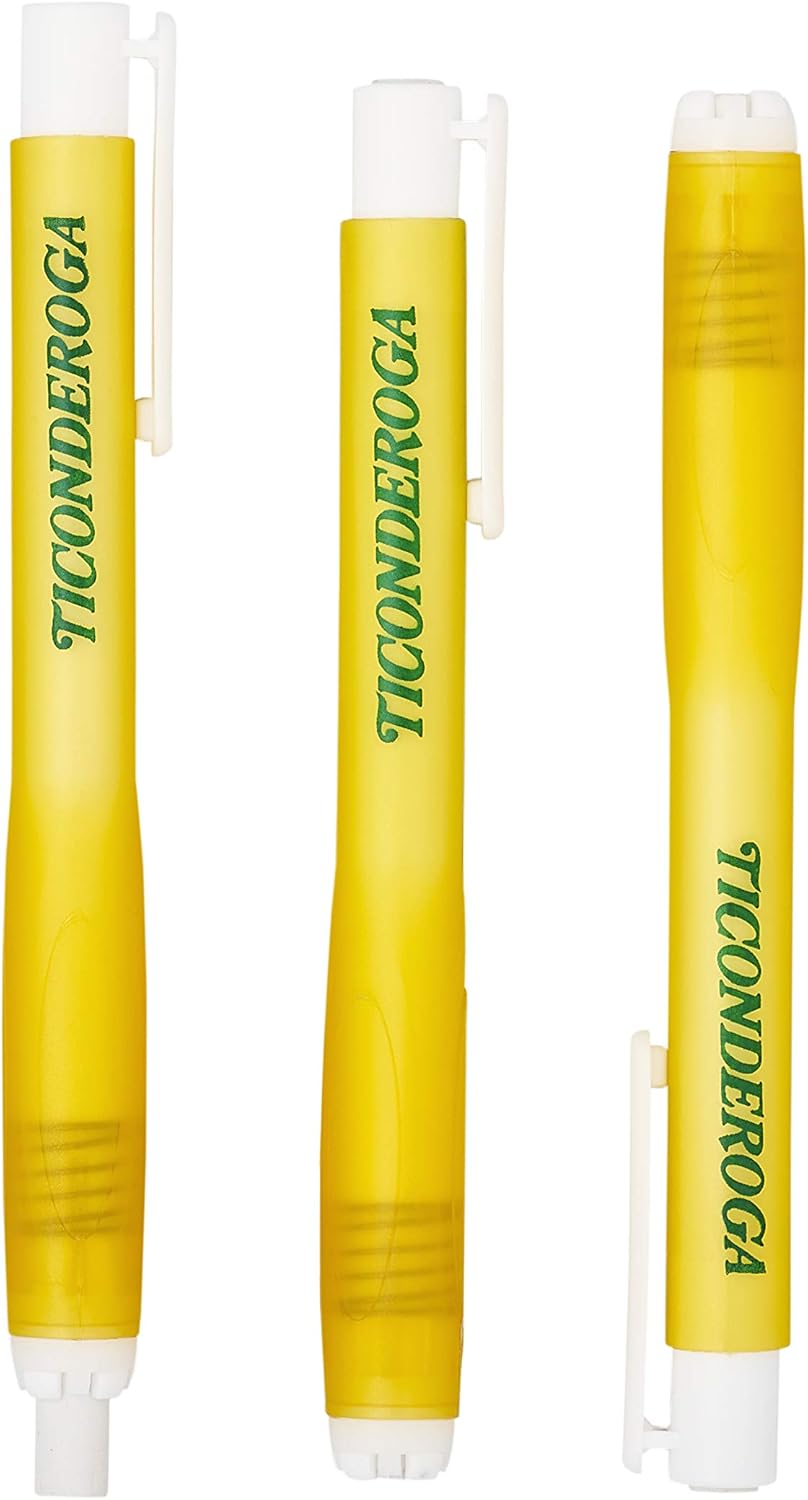 Ticonderoga Retractable Eraser. White. 1 Count. 6 Packs (X38001)