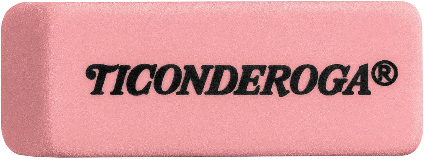 Ticonderoga Wedge Erasers. Pink. 5 Count