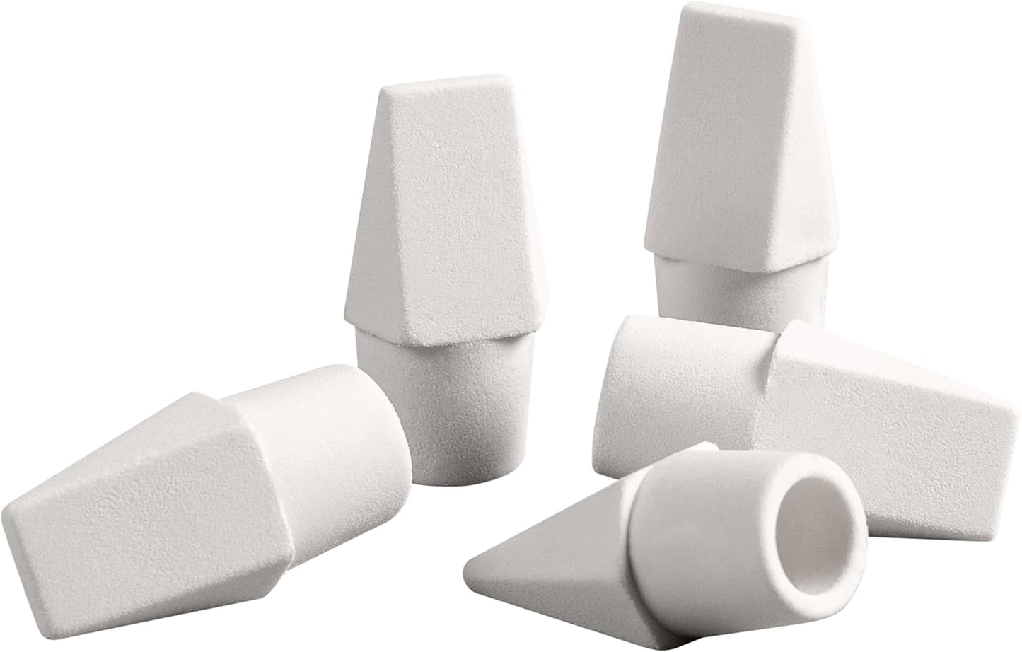 Ticonderoga Pencil Cap Erasers. White. 25 Count. 6 Packs (X38025)