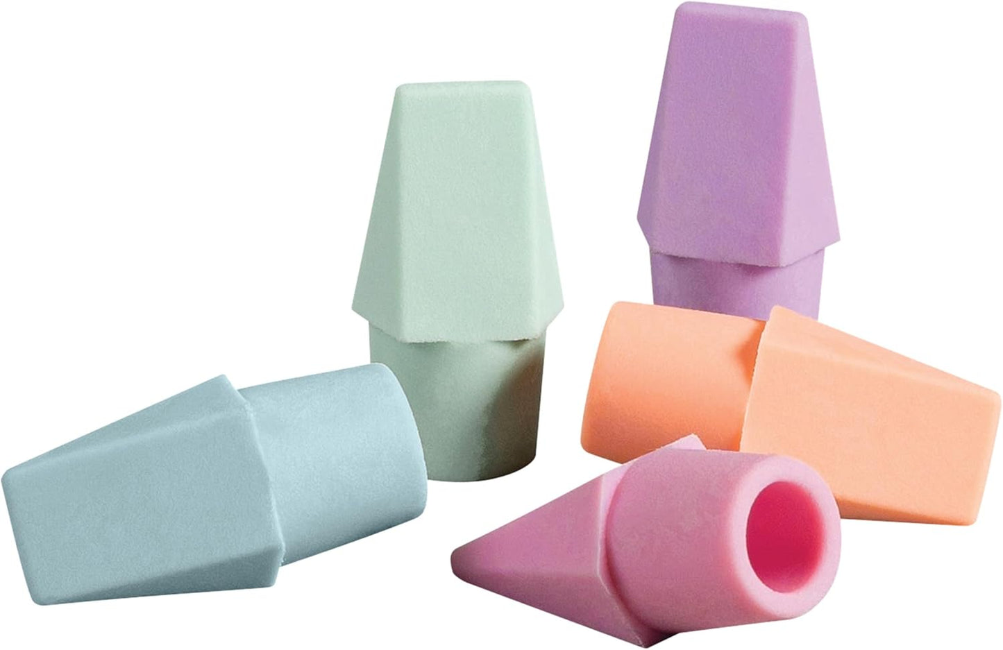 Ticonderoga Pencil Cap Erasers. Assorted Pastel Colors. 10 Count