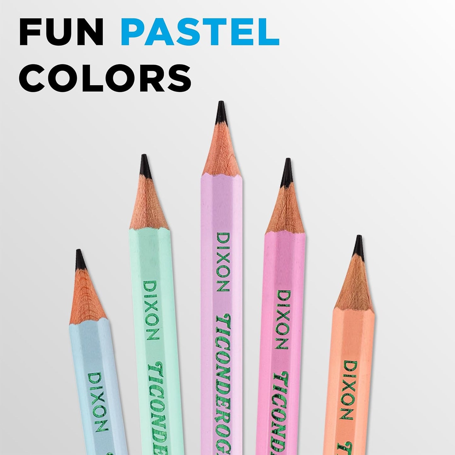 Ticonderoga? Pastel Pencils. #2 Soft. Assorted Colors. Pack of 10 Pencils
