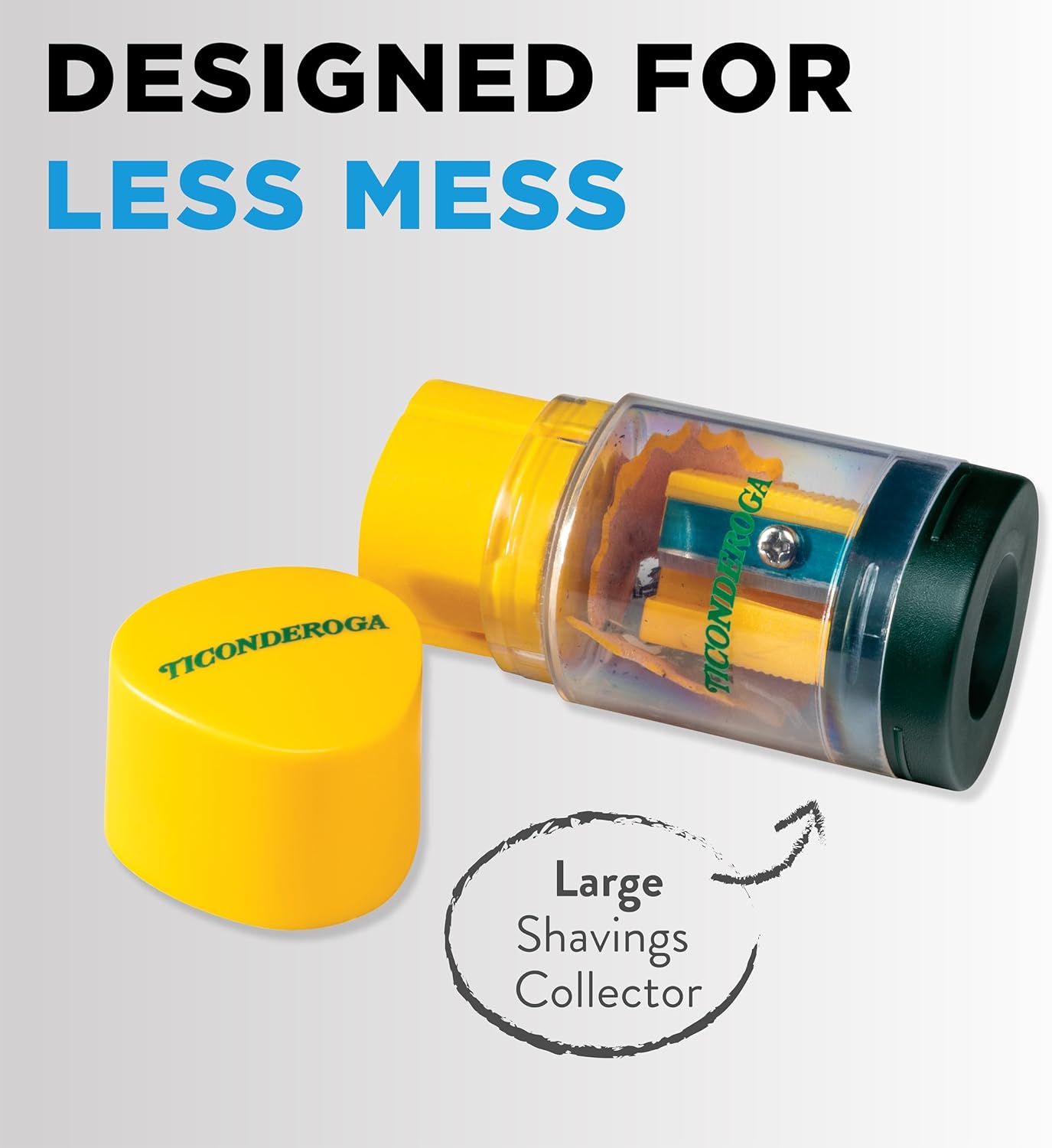 Ticonderoga Duo 2-in-1 Pencil Sharpener & Eraser. Yellow. 6 Count