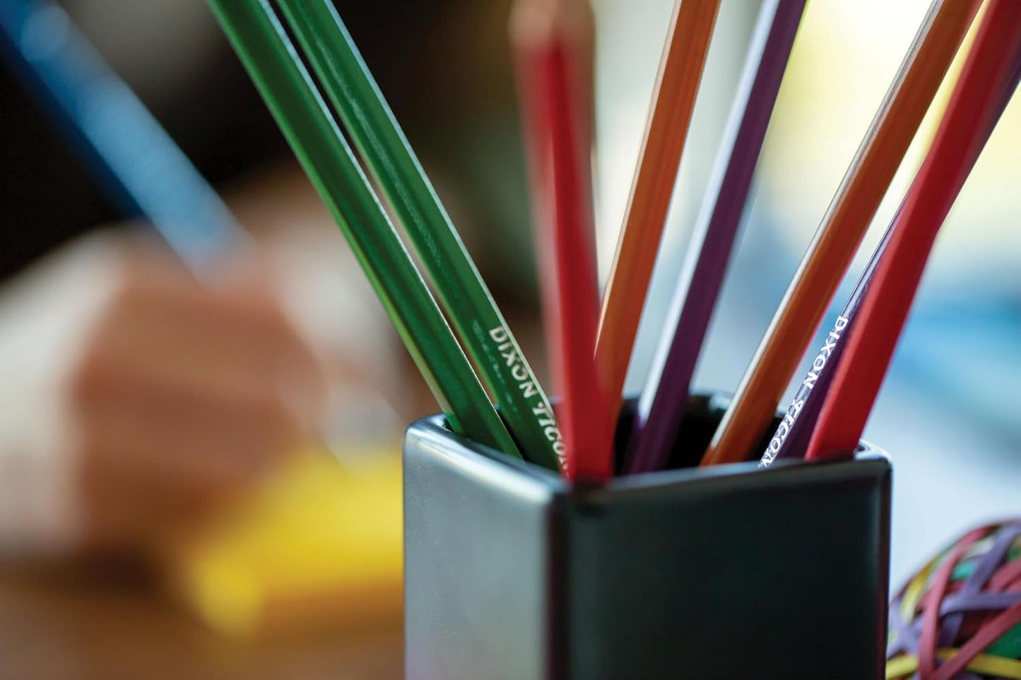 TICONDEROGA Pencils. Wood-Cased Graphite. #2 HB Soft. Pre-Sharpened. Assorted Color Barrels. Black Lead. 10-Pack (13932)