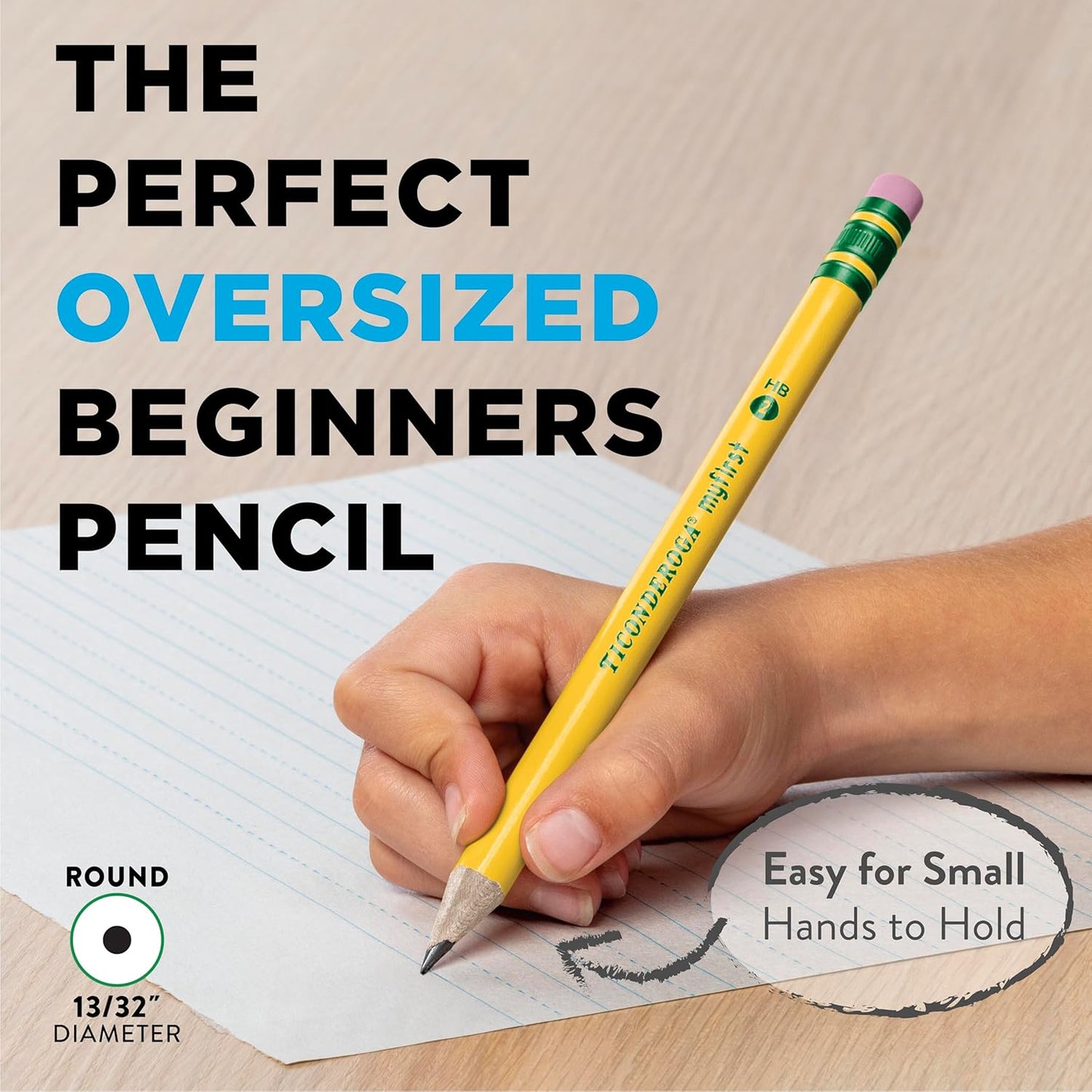 Ticonderoga? Beginners' Elementary Pencils. With Eraser. #2 Lead. Yellow Barrel. Pack Of 12