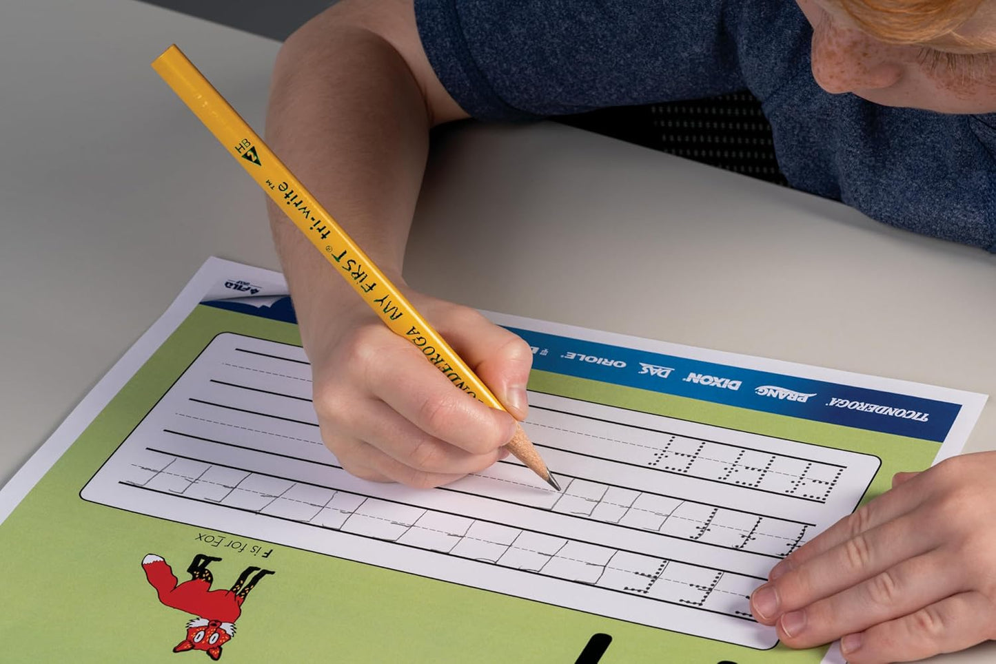 Ticonderoga My First Tri-Write Wood-Cased Pencils. Unsharpened. 2 HB Soft. Without Erasers. Yellow. 36 Count