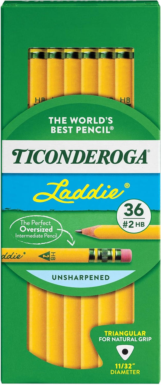 Ticonderoga? Tri-Write Pencils. With Erasers. #2 Lead. Yellow. Pack Of 36