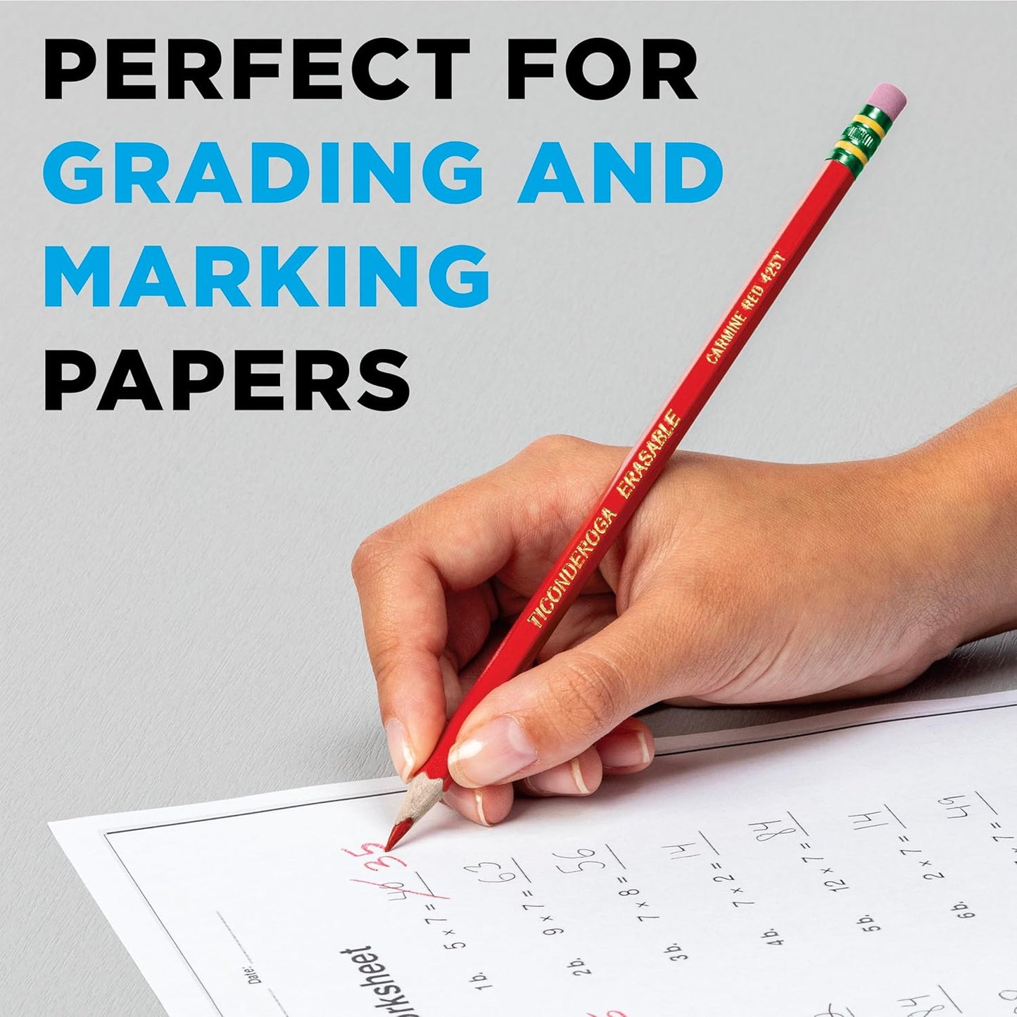 Ticonderoga? Erasable Checking Pencils. Presharpened. Carmine Red. Pack Of 12