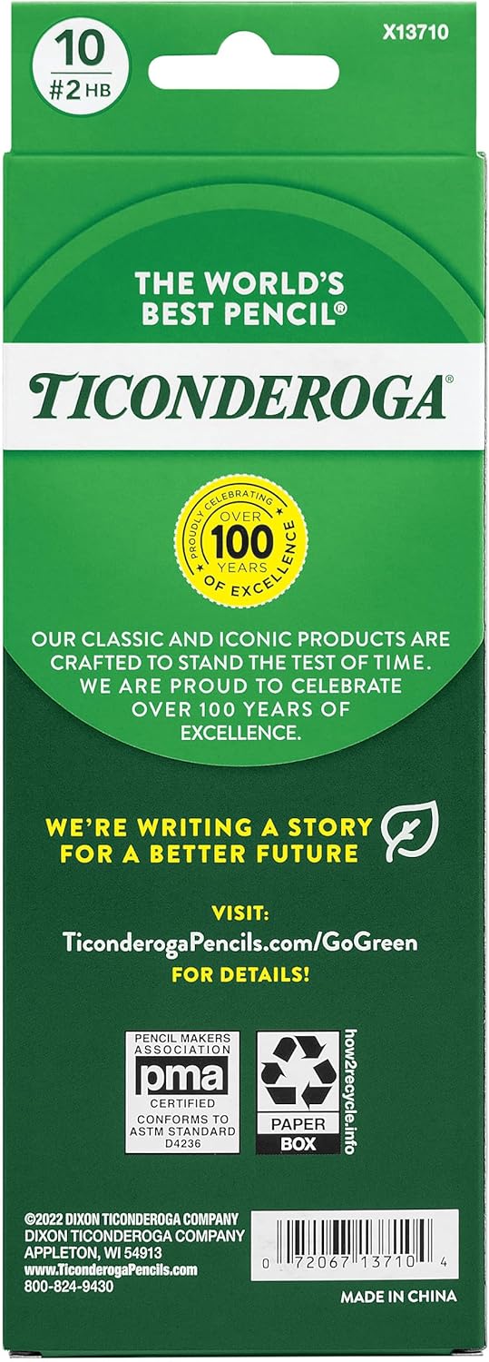 Ticonderoga? Pastel Pencils. #2 Soft. Assorted Colors. Pack of 10 Pencils