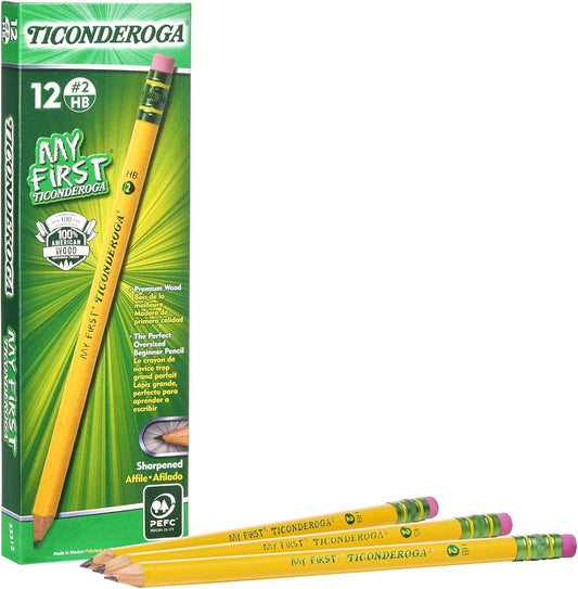 Ticonderoga My First Primary Size #2 Beginner Pencils 6 Boxes of 12. 72 Pencils Total (33312SP)