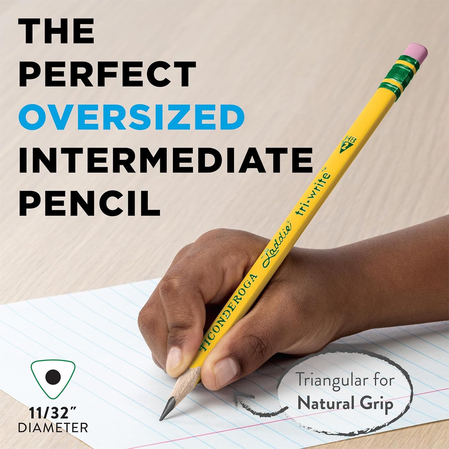 Ticonderoga? Tri-Write Pencils. With Erasers. #2 Lead. Yellow. Pack Of 36