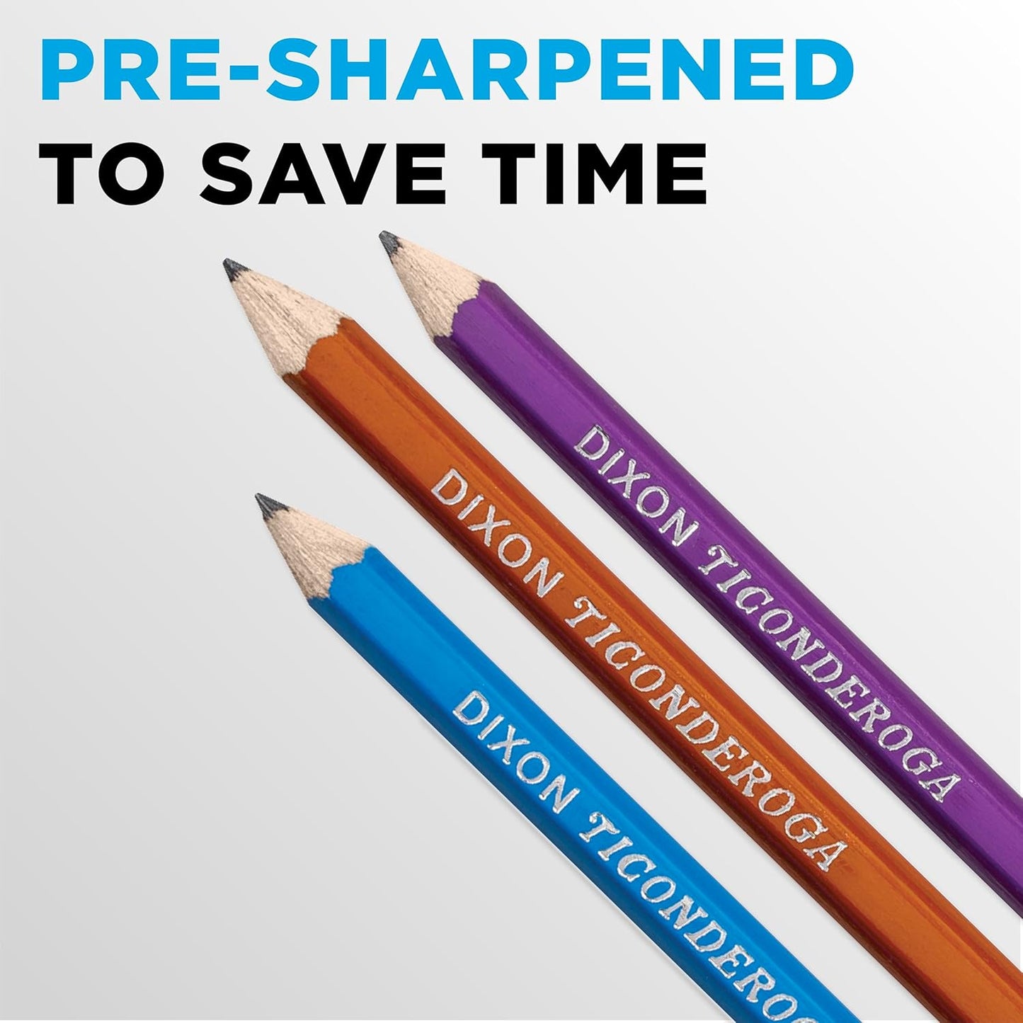 TICONDEROGA Pencils. Wood-Cased Graphite. #2 HB Soft. Pre-Sharpened. Assorted Color Barrels. Black Lead. 10-Pack (13932)