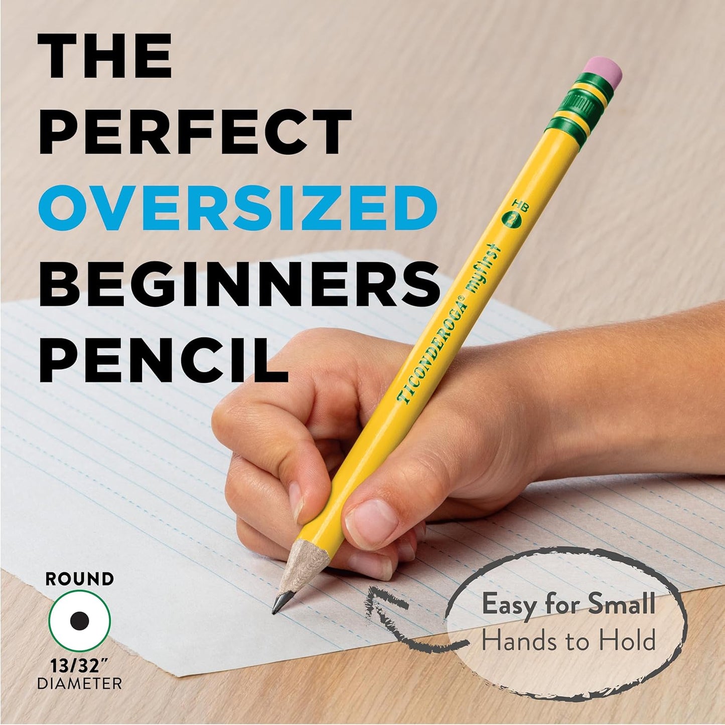 Ticonderoga My First Wood-Cased Pencils. Pre-Sharpened. 2 HB. With Sharpener. Yellow. 4 Count