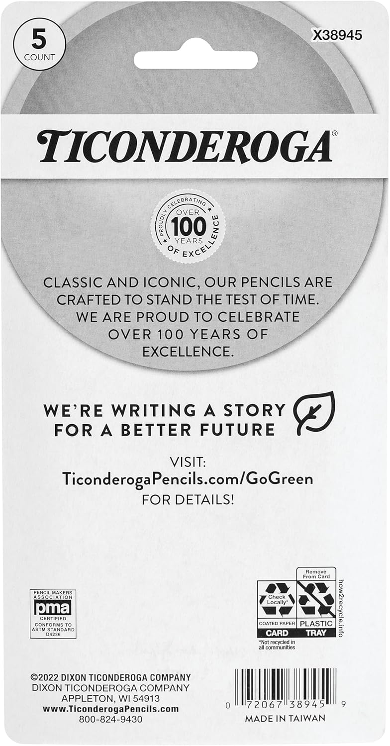 Ticonderoga Wedge Erasers. Pink. 5 Count