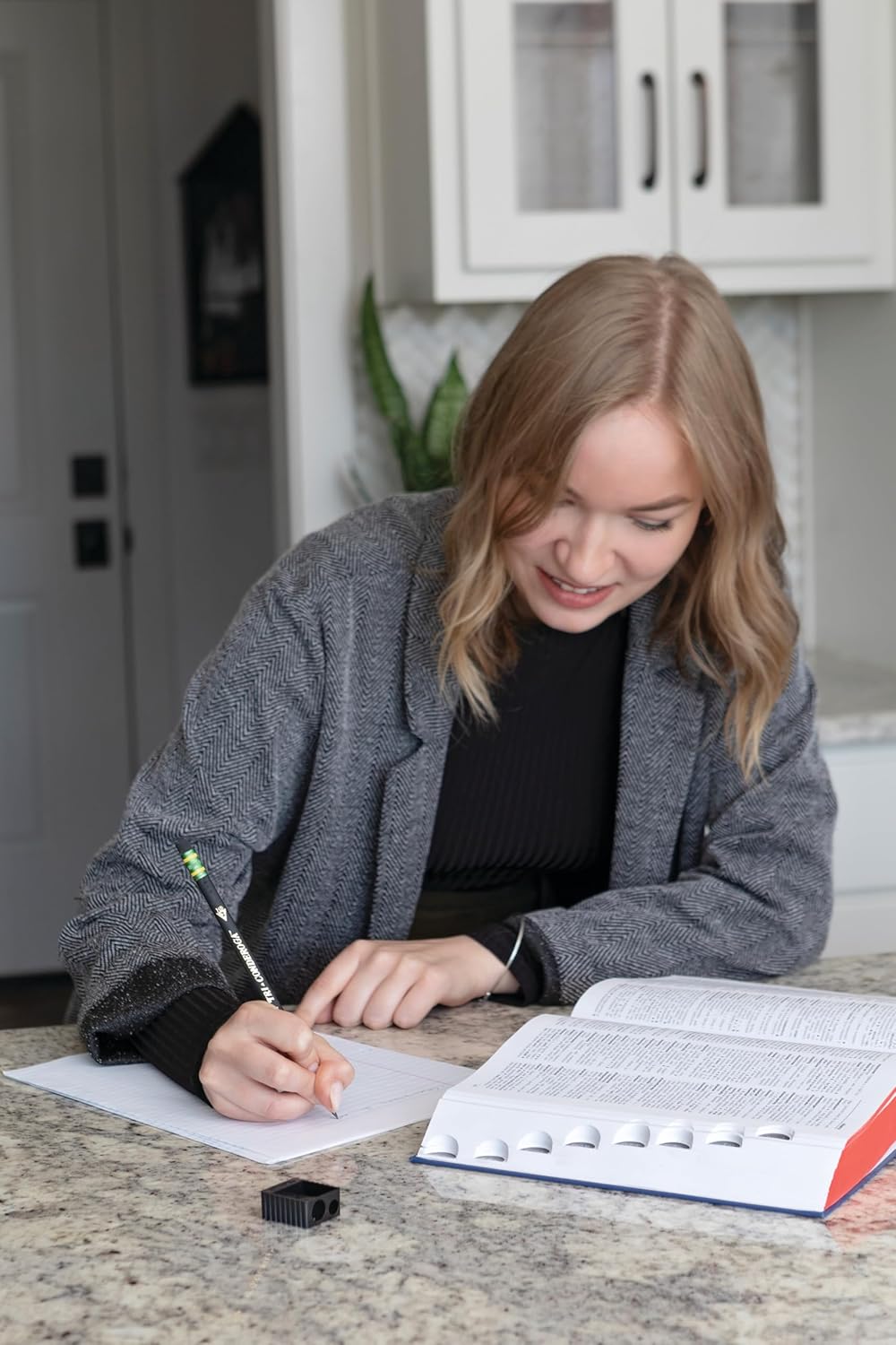 Ticonderoga Tri-Conderoga Triangular Pencils. Wood-Cased #2. Sharpener. Soft Touch Comfort Barrel. Black. (22500) (Pack of 6. 72 Count Total)