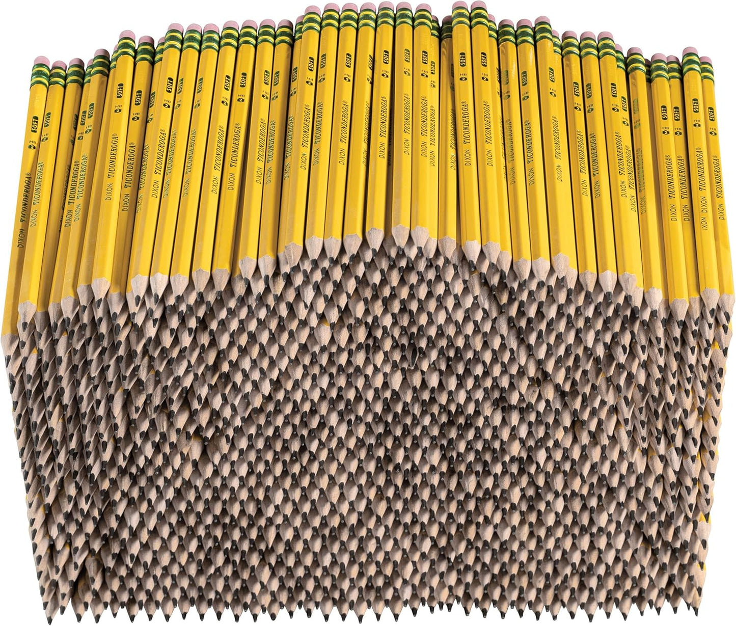 Ticonderoga Wood-Cased Pencils. Pre-Sharpened. #2 HB Soft. Yellow. 1000 Count
